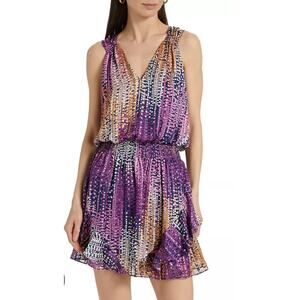 NWT Ramy Brook Leota Tie-Dye Dotted Minidress size XL Blouson Style
